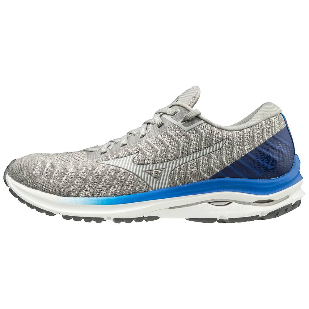 Mens Mizuno Wave Rider 24 WAVEKNIT™ 2E (Wide) Running Shoes Grey/White Philippines (XKVREZ914)